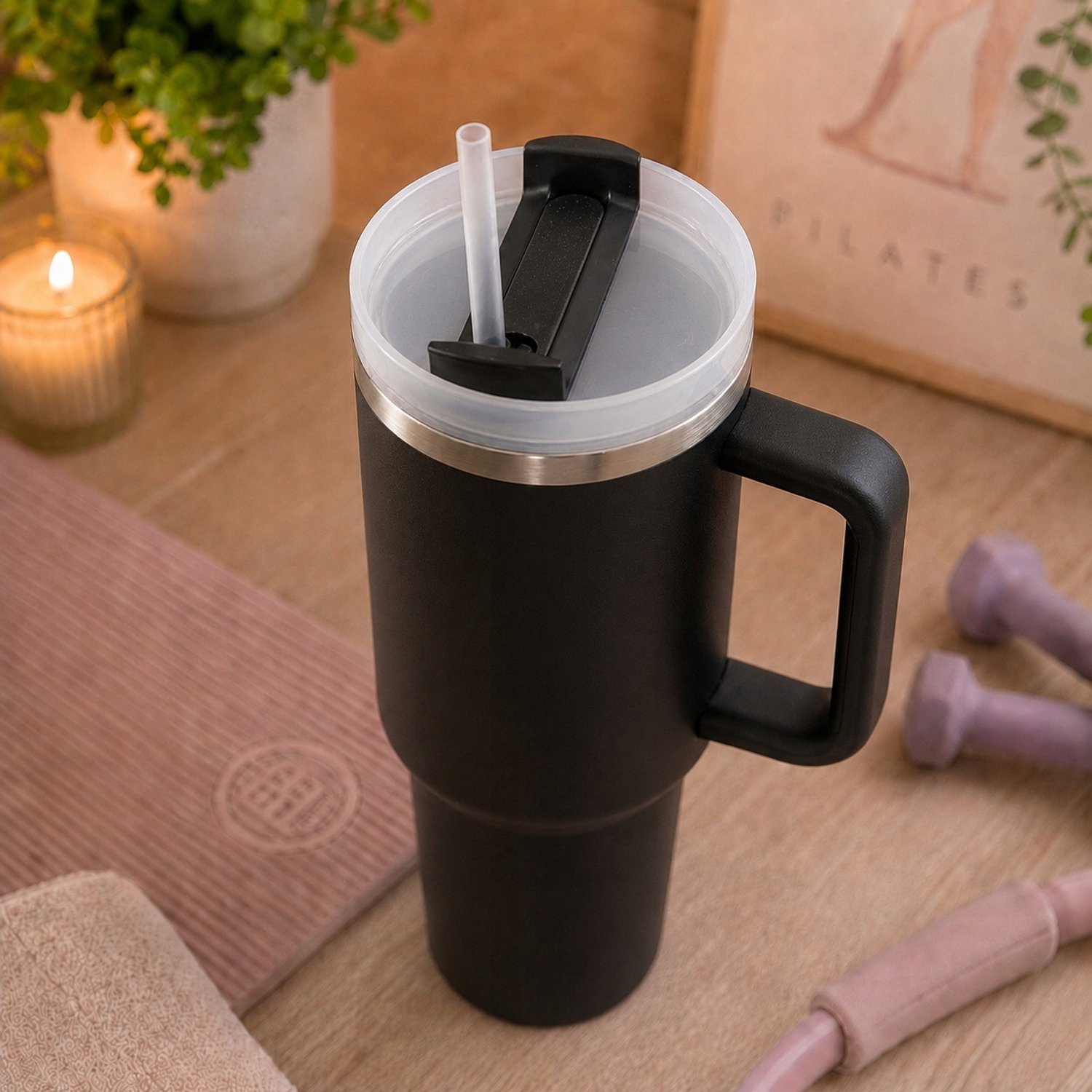 Blauwe Rugzak met 1,2L Thermobeker: Set voor School & Reizen