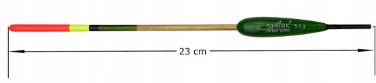Shark Doorvoer Dobber Balsa 5.0g - 23cm Groen Transparant — afbeelding 2