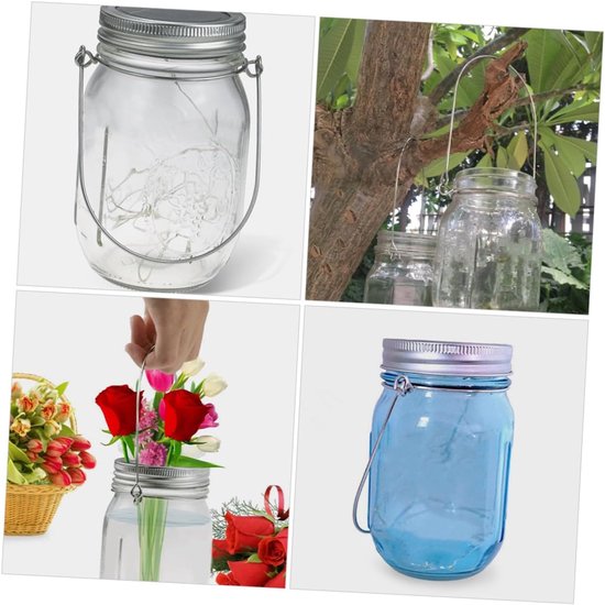 12 Stuks Verstelbare Handgrepen voor Mason Jars Universele Zilveren Hangers voor Inmaakpotten Duurzame Esthetische Keukenaccessoires — afbeelding 5