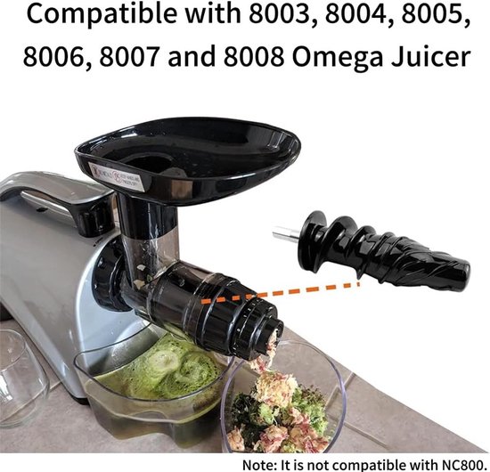 Vervangonderdeel voor slowjuicer, schroef voor masticerende juicers, geschikt voor modellen 8003, 8004, 8005, 8006, 8007 en 8008, ideaal voor sapextractie en fruitpersen — afbeelding 3