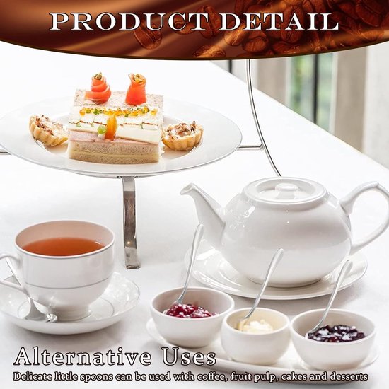 100 stuks koffielepel, Demitasse Espresso lepels, roestvrijstalen theelepels, 4,33 '' proeflepel, kleine dessertlepel, keukenlepels voor dessert, thee, voorgerecht, 1,18 '' breed (zilver, klassieke stijl) — afbeelding 4