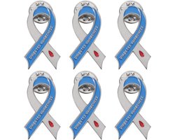 6 stuks Diabetes Awareness Lint Speldjes - Diabetes Support voor Gezondheidsbevordering - Reversspeldje voor Campagnes, Fondsenwerving en Cadeaus