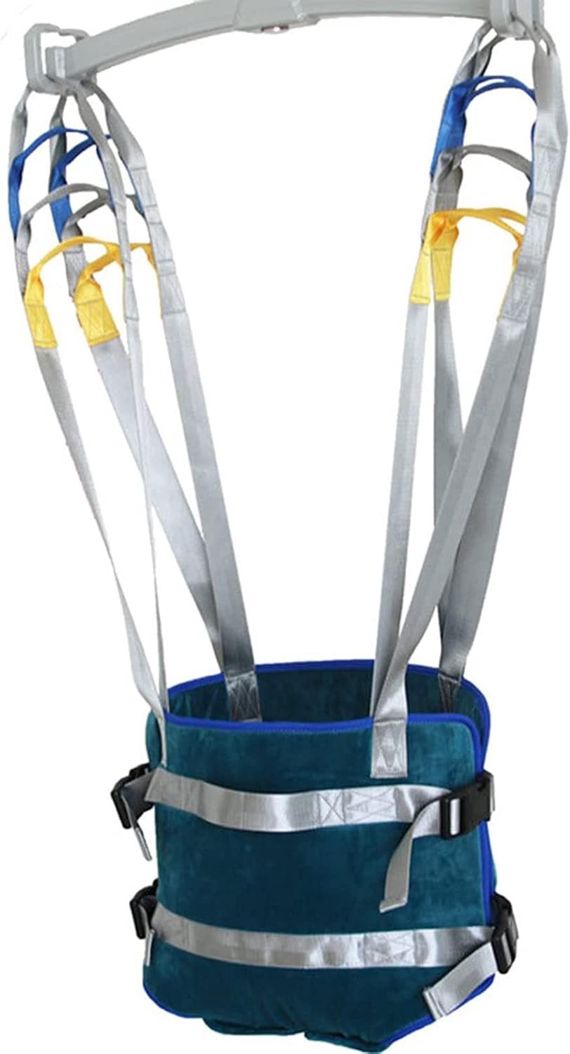 Patiëntlift Lift Toiletsling Premium gevoerde tilband, staande loophulpmiddelen Riemriem voor ouderen en gehandicapten Staande loophulpmiddelen St, Grijs Blauw-L