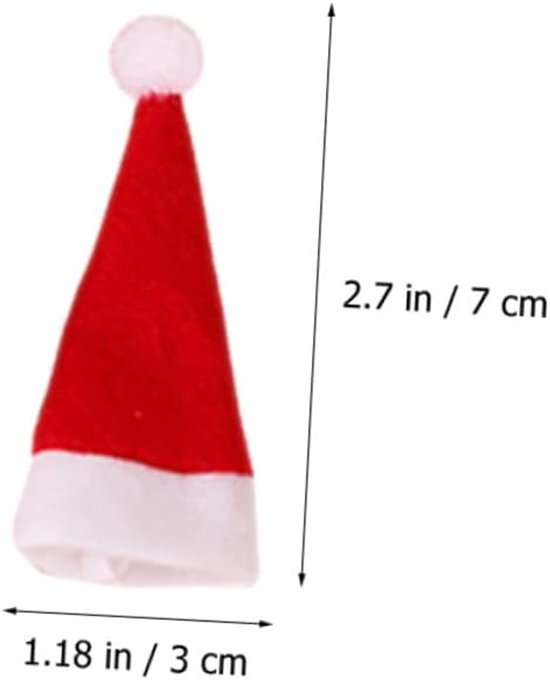 10 Stuks Miniatuur Kerstmuts Snoepverpakking Hoedjes Klassieke Santa Decoratie voor Kerstboom Feestaccessoires Compacte Xmas Ornamenten voor Snoep Wijnflessen Cadeaus — afbeelding 5