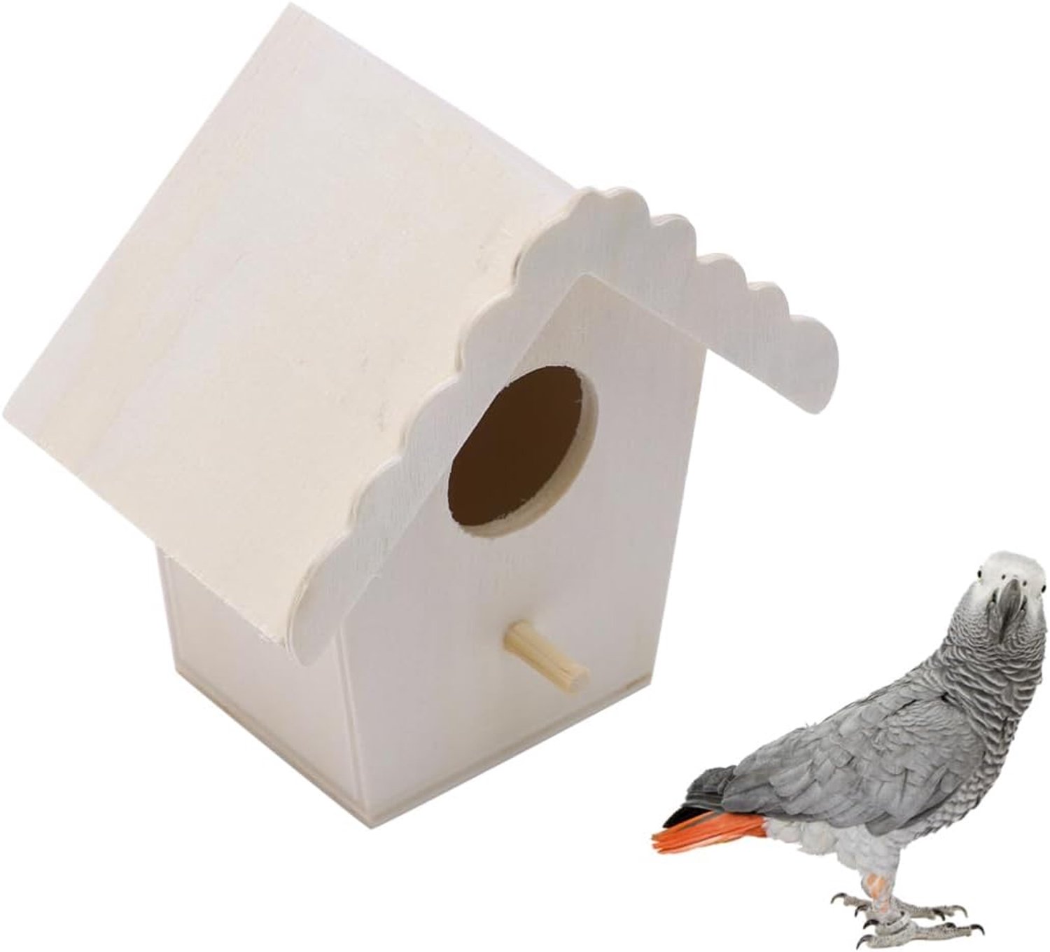 Happyyami Houten Vogelkooi Voor Buiten Natuurlijke Decoratie Nest Voor Huisdieren Geschikt Voor Middelgrote Vogels Gemakkelijk Toegankelijk Comfortabel Nest