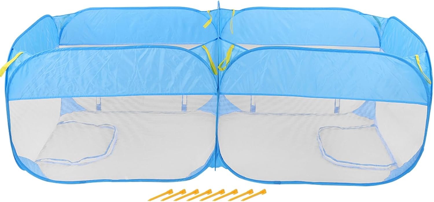 Kippenren Coop Opvouwbare Huisdier Hek Kip Eend Konijn Klein Dier Pen Buiten Kinderbox Blauw Zwart 175x85x65.5cm (Blauw)