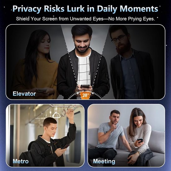 Inkijkbescherming voor iPhone 18 Pro Max 5G, 2 stuks anti-spy — afbeelding 3