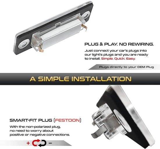 2 Stuks LED Auto Kentekenplaatverlichting Lamp Geen Fout, for VW, for Touran, for Golf 5, for Caddy 3, for Jetta MK5 T5, for Passat Cimousint, for SKODA, for Superb Kentekenverlichting voor au — afbeelding 5