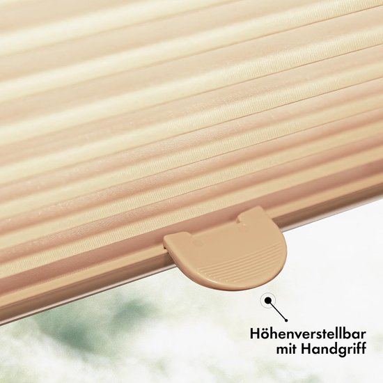 Sonello Plisségordijn Zonder Boren 50x140 cm Plissé Klemmfix Beige — afbeelding 2