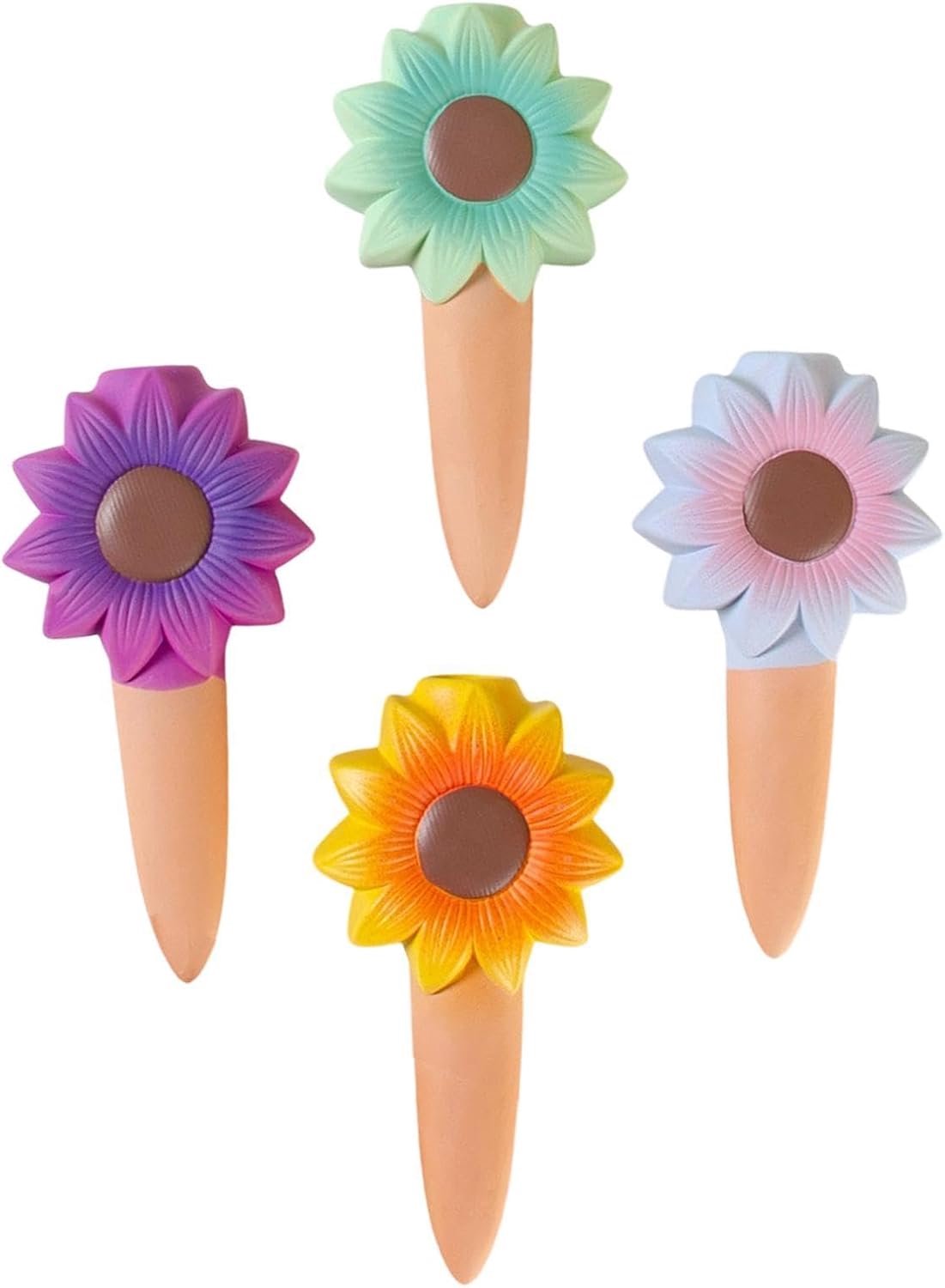 Terracotta Wateringspikes 4-Delige Set Automatische Irrigatie Zonnebloem