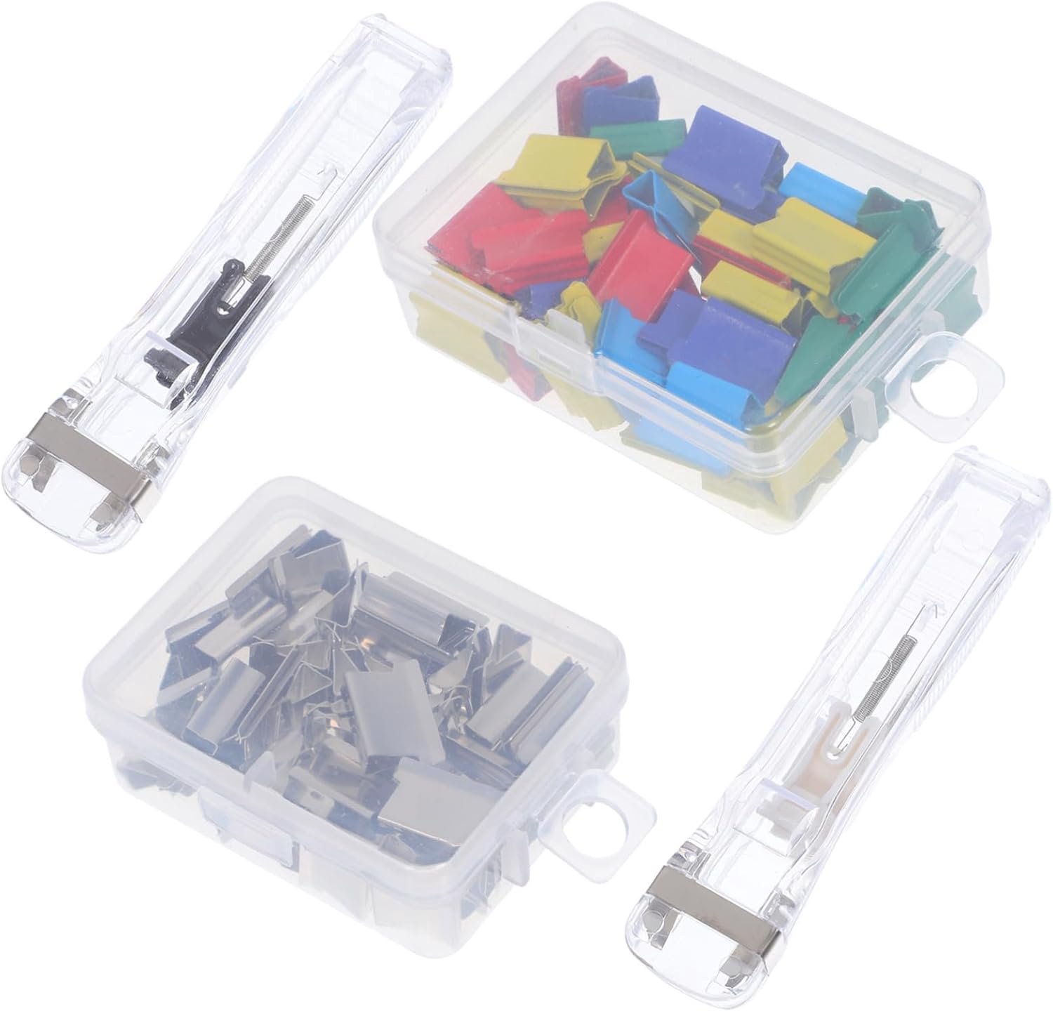 Kantoordocumenten Drukklem Papierklem Voor Thuis Kantoorbenodigdheden Drukklem Decoratieve Bindclips Nietmachine Zonder Nietjes Papierklem Plastic Bindclips