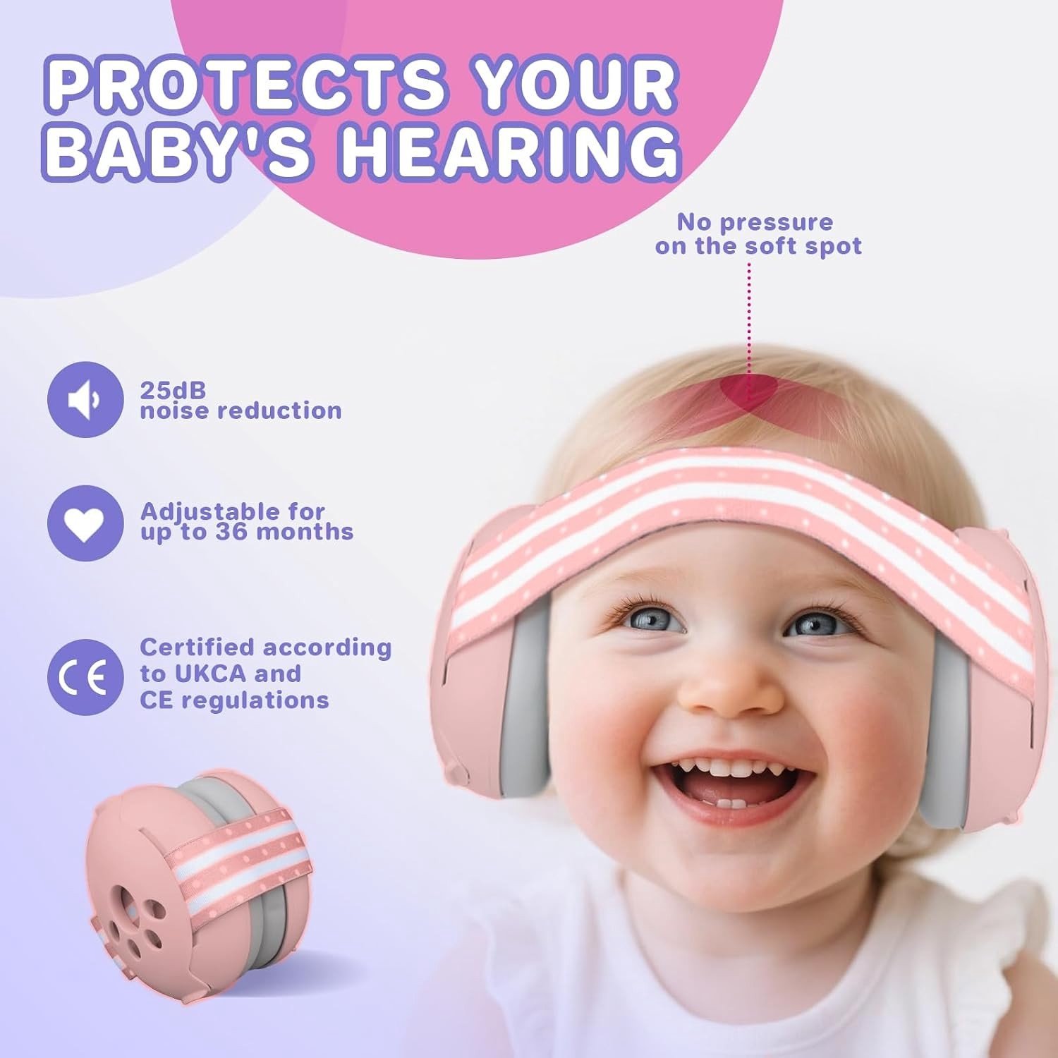 2-in-1 Baby Oorkappen voor Kinderen tot 4 Jaar, Geluidsisolatie, Verstelbare Oorkappen voor Feestjes, Concerten en Bioscoopbezoek