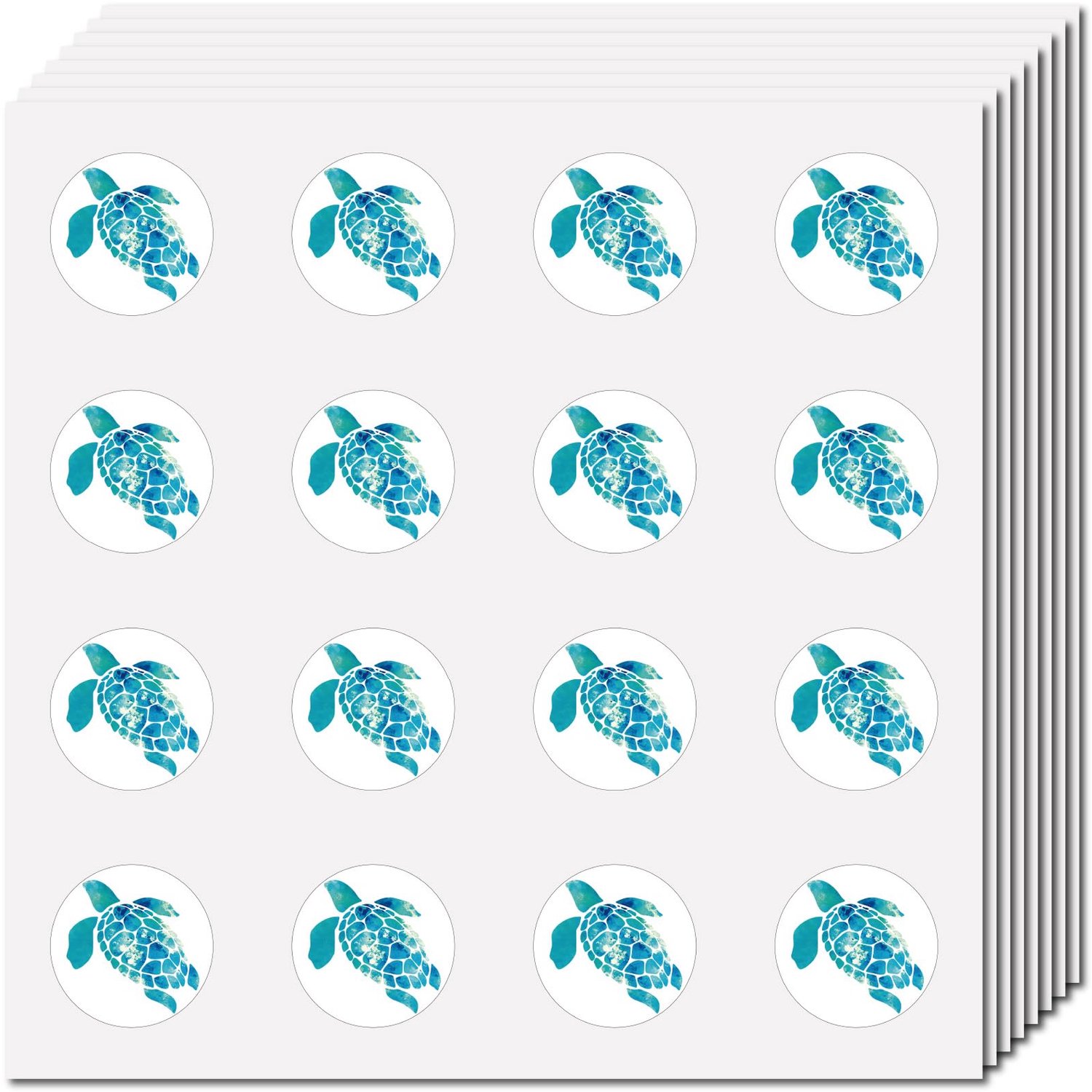 CREATCABIN 128 stuks schildpadstickers oceaan dier sticker lerarenbeloning waterdicht zelfklevend klein rond decor plakboek ambacht voor trainingshulp