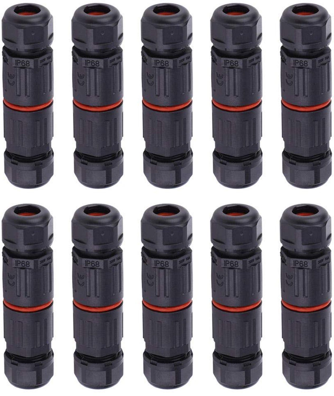 10Pcs IP68 Waterproof Cable Plugs 3 Poles Electrical Connector 0.5-2.0mm² Outdoor Cable Connector Power Strip for - ShopVlot