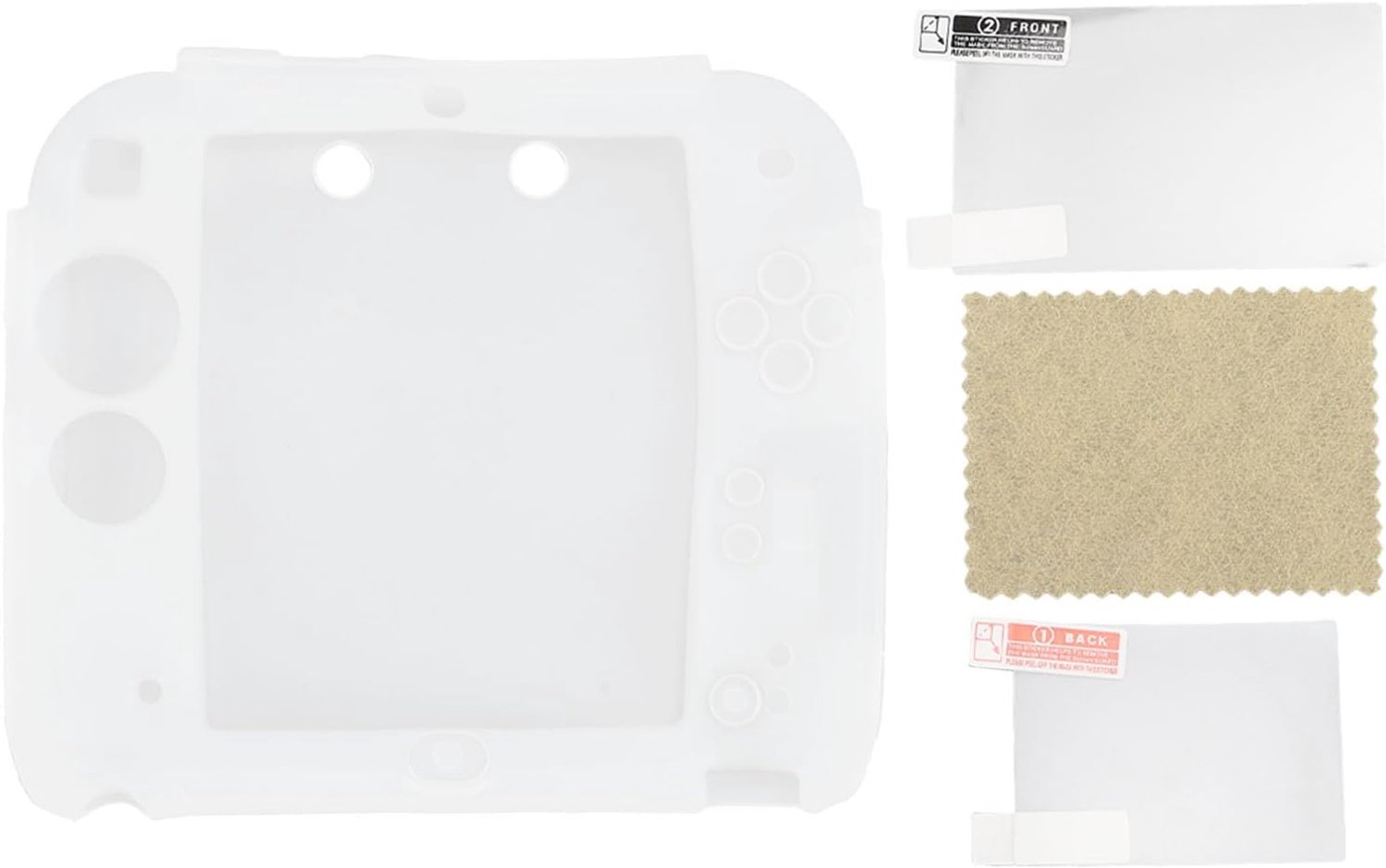 Silicone Skincover for 2DS, Clear Case with Screen Protectors, Controller Protective Case for 2DS with HD Clarity - ShopVlot