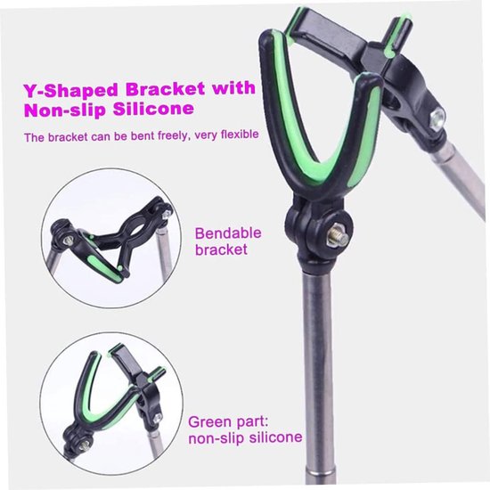 Hengel Houder Verstelbare Hengelstok Rack Stand Opvouwbare Hengel Grond Bank Mount Beugel voor Fisher Zwart — afbeelding 4