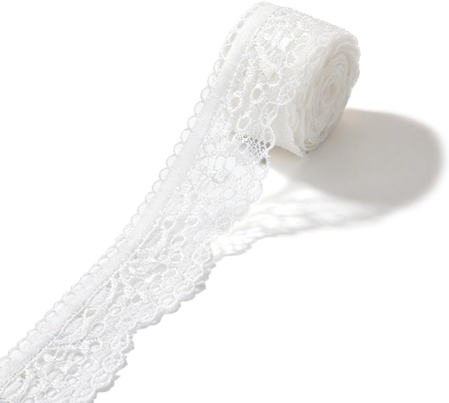 Wit kanten lint decoratielint kant sierlint kant stof voor het naaien van ambachtelijke feesten decor kleding, wit 000, 30 mm, 9,1 m