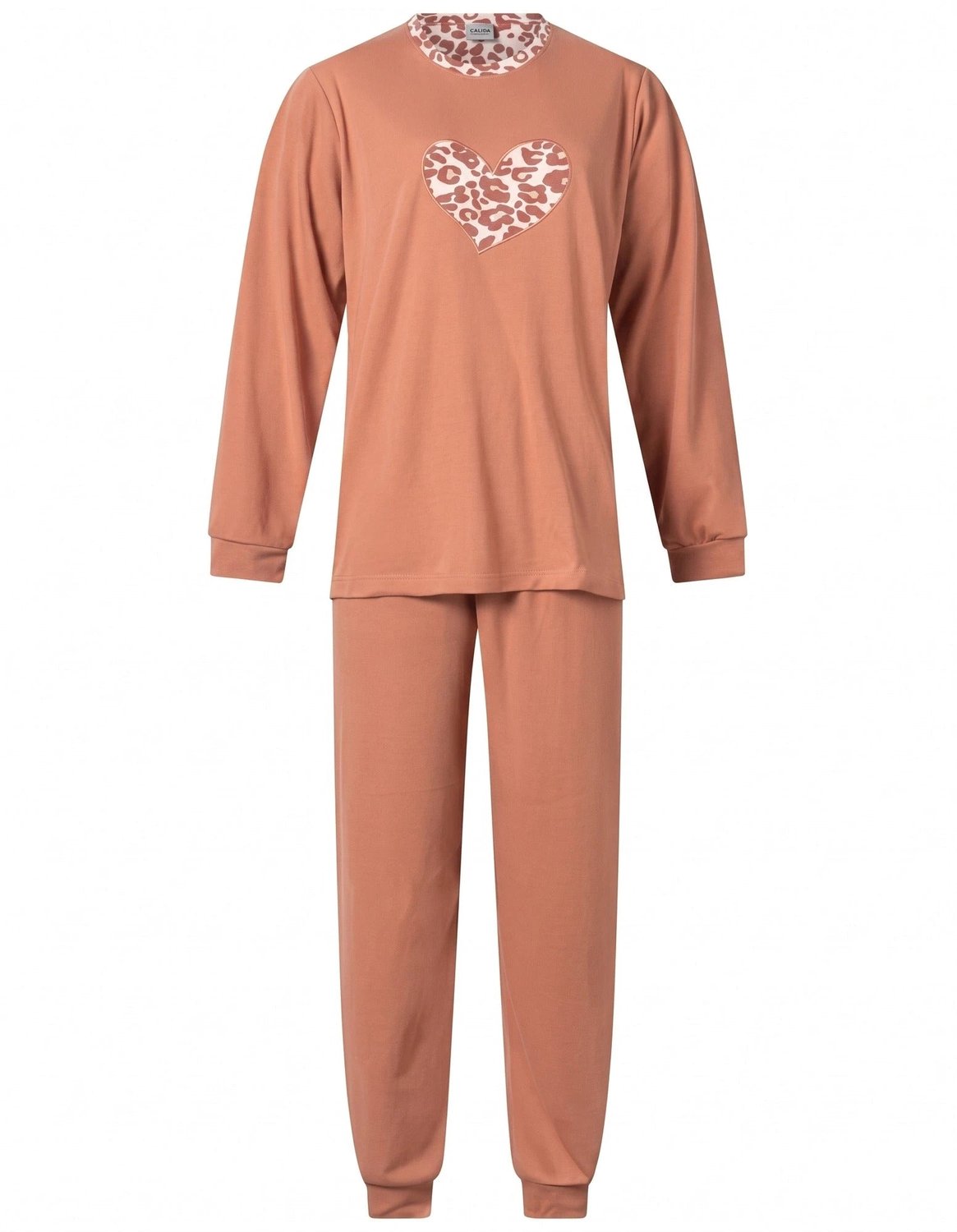 Lunatex extra dikke dames pyjama 124198 - zwart met panter hart