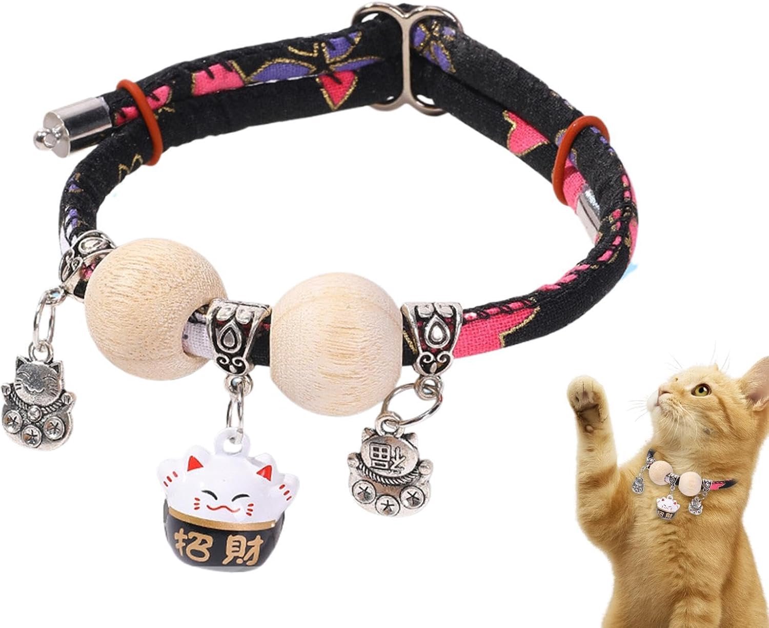 Kat Halsband Cedar-Bead Kitten Halsband met Bell