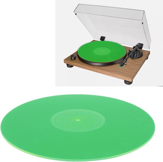 lyrlody Acryl Draaitafel Slipmat, 12 Inch Antistatisch (GREEN) — afbeelding 3