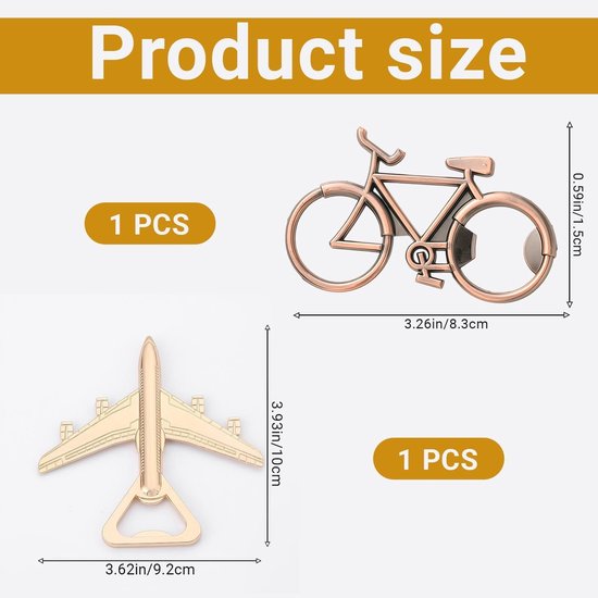 2 Stuks Vliegtuig Fiets Kurkentrekker, Retro Metalen Kurkentrekker, Multifunctionele Keuken Benodigdheden, Creatieve Geschenken Voor Mannen. — afbeelding 4