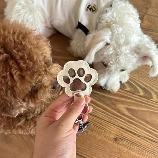 3 stuks sleutelhangers van leer voor huisdieren, honden en katten, sleutelhangers van leer in pootvorm van hond en kat, karabijnhaak voor handtassen, portemonnees, rugzakken — afbeelding 3