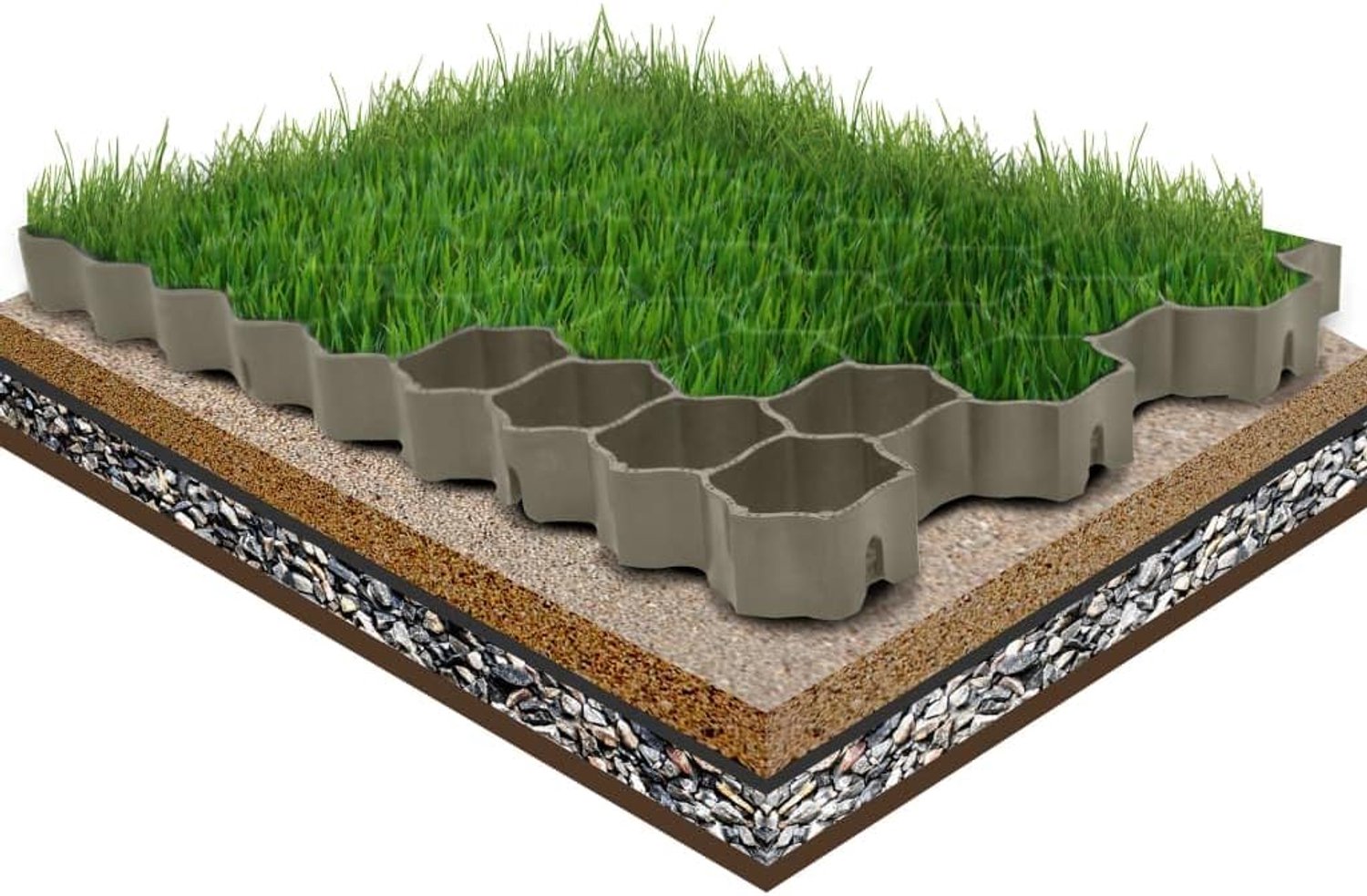 Gazonhoningraat 16 st. Bodemrooster voor opritten, groen 60x40x3