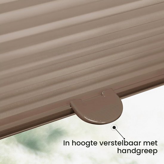 Sonello Plisségordijn Zonder Boren 60x100 cm Plissé Klemmfix Bruin — afbeelding 2
