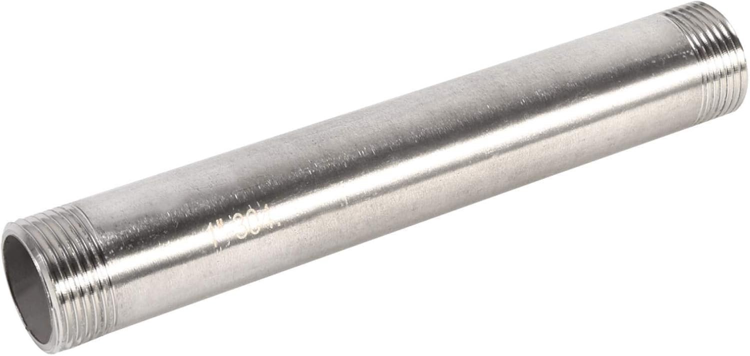 Adapter voor verbinding van 1 inch RVS slang met schroefdraad, 200mm lengte, geschikt voor diverse toepassingen