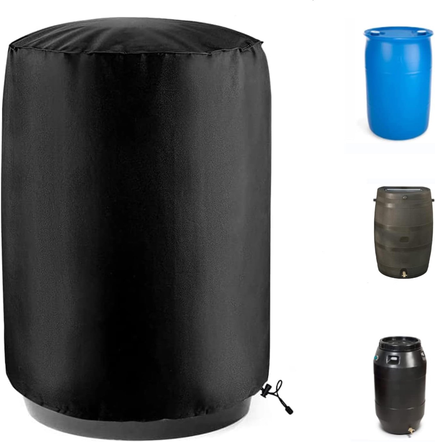 Wateropslag Vat Cover 55 Gallon Drum Cover UCARE Waterdicht Outdoor 420D Oxford Doek Universele Regen Sneeuw Emmer Cover met Trekkoord, All Weather Bescherming voor Plastic Staal Water Vat