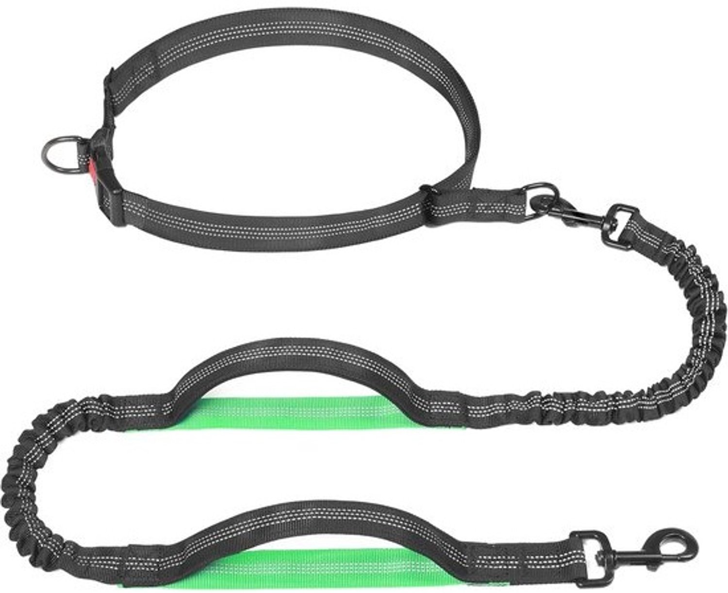 Verstelbare handsfree hondenriem - Dubbele greep en reflectie - Voor hardlopen
