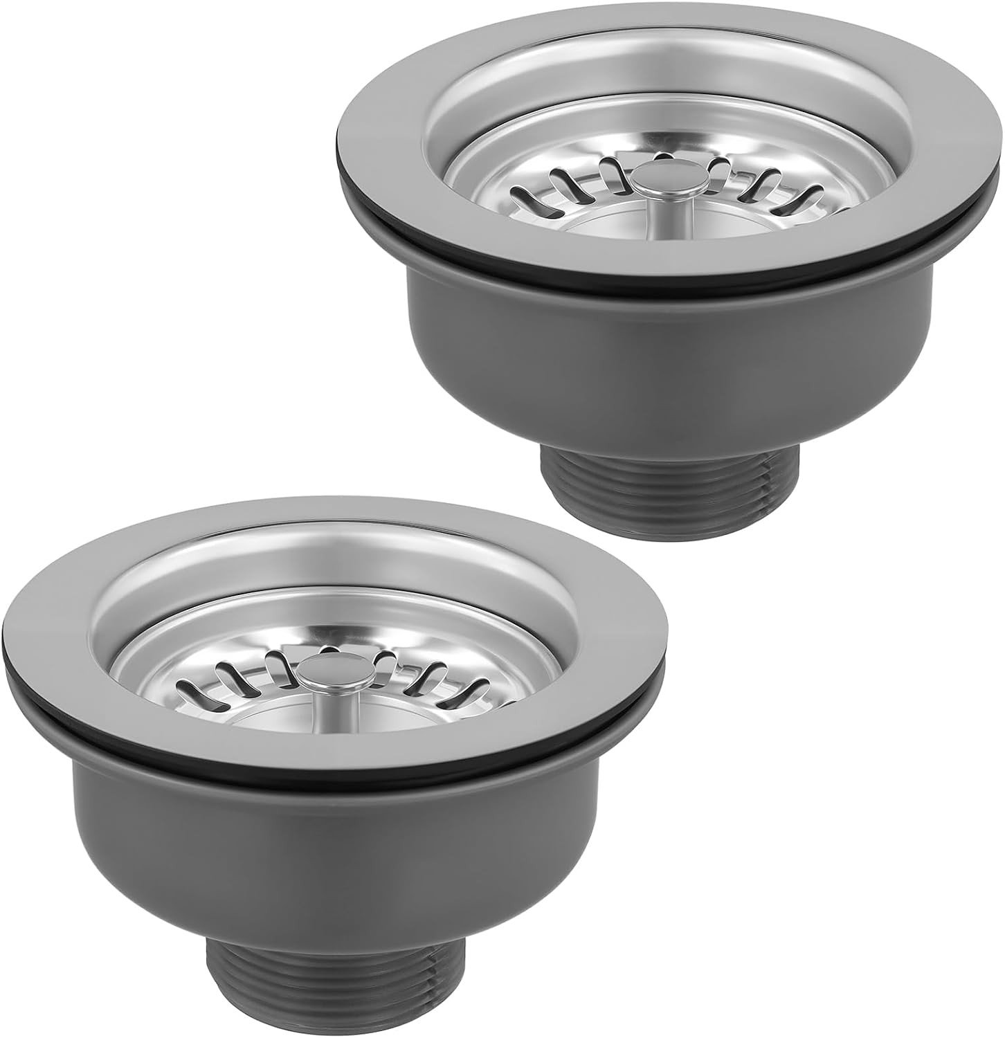2 Stuks RVS Afvoerfilter met Ventiel 114mm voor Keuken- en Wasbakken, Duurzaam en Efficiënt