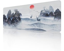 EFISH Mouse Pad (800 × 300 × 3 MM) verlengde grote muismat bureaukussen, gestikte randen muispad, niet-slip rubberen basis, toetsenbordkussen, gamingm