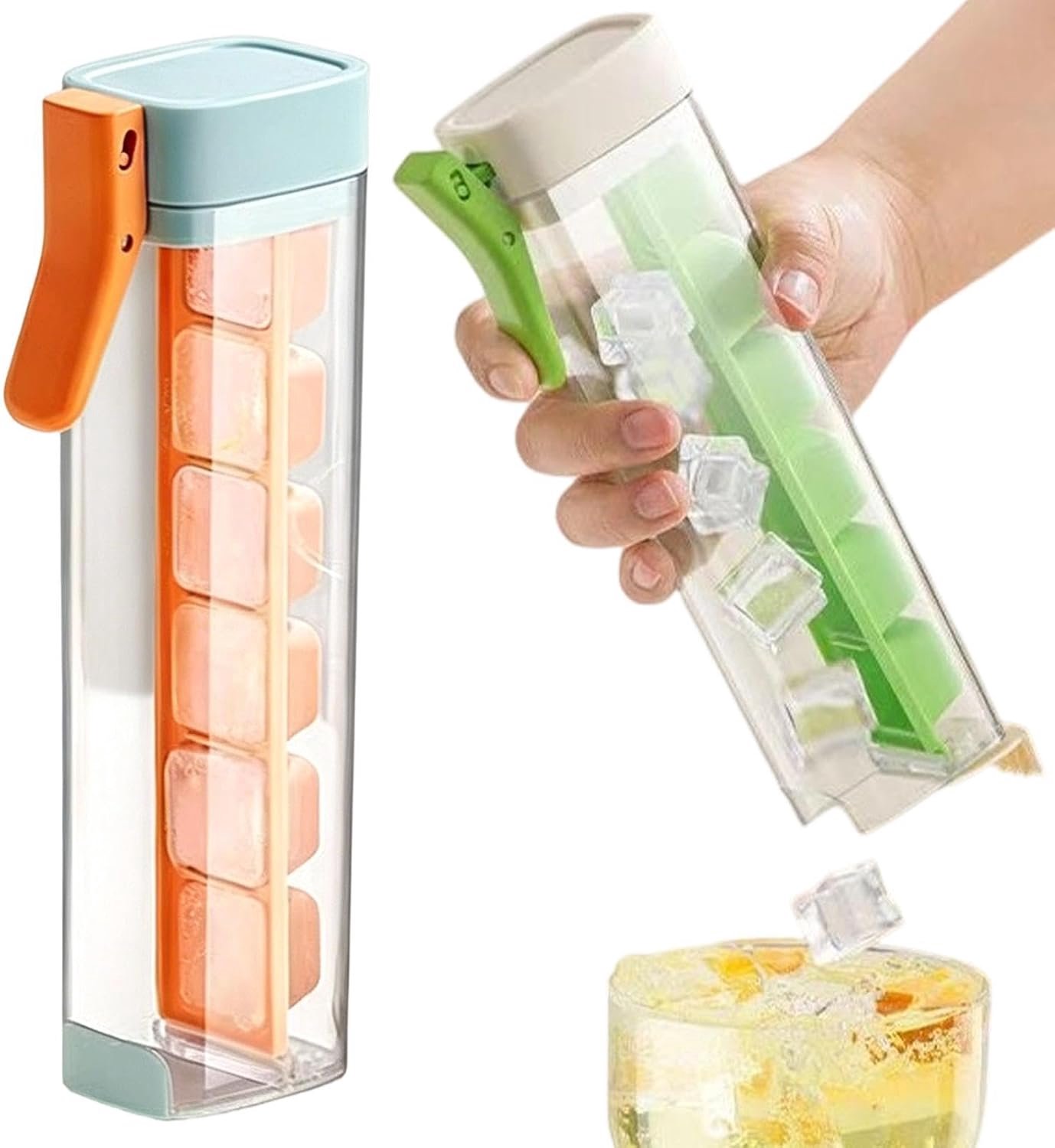 IJsbakje voor vriezer - handpers herbruikbaar dienblad, ijsvormen met 6 holtes voor whisky - voor koelende dranken, whisky, cocktail, keuken, feest, thuis
