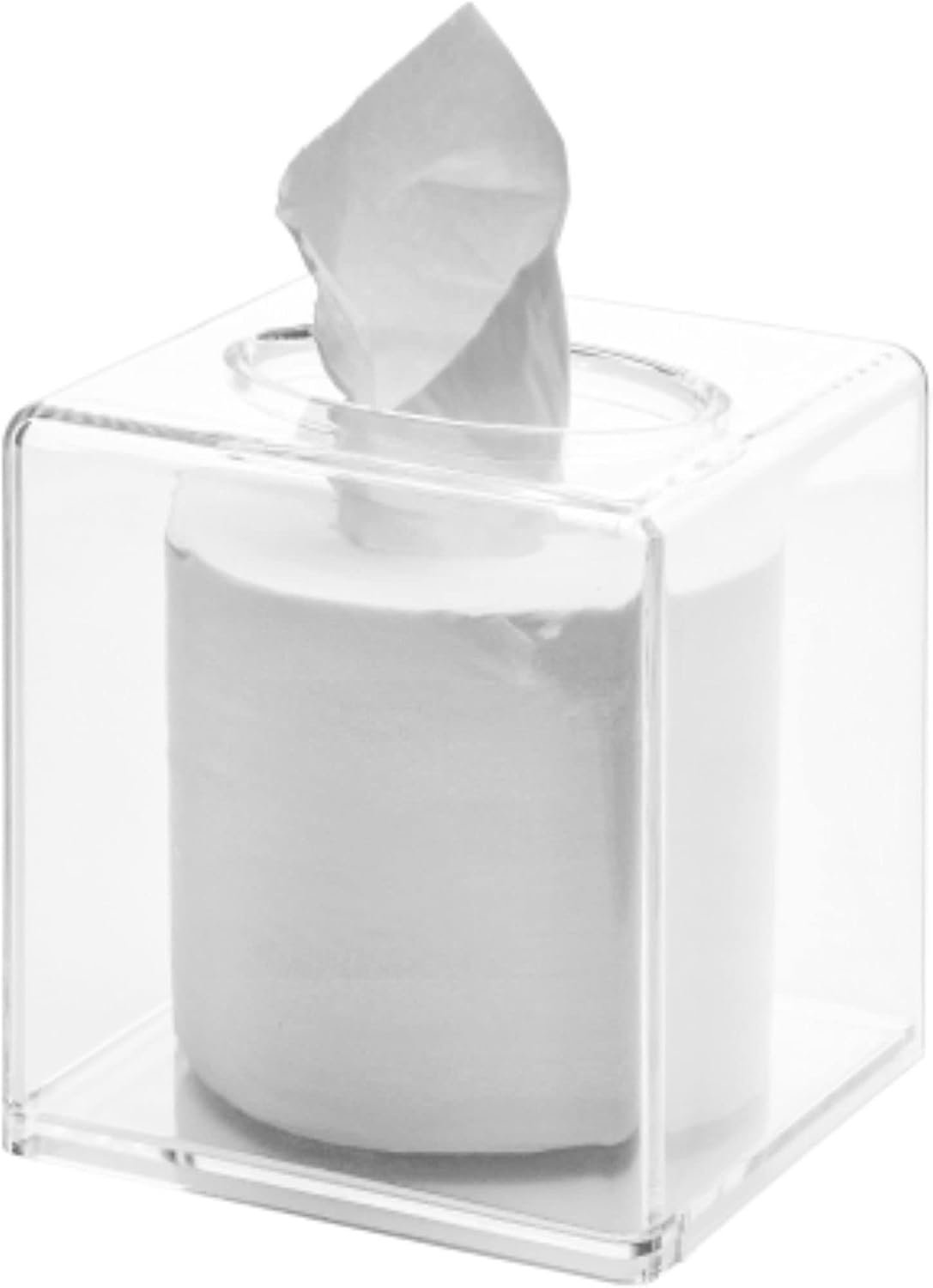 Clear Roll Tissue Box Houder met Cover Facial Tissue Dispenser Box Case voor Countertop, Clear Plastic Droger Sheet Container Servet Organizer voor Badkamer Keuken Thuis, Vierkant