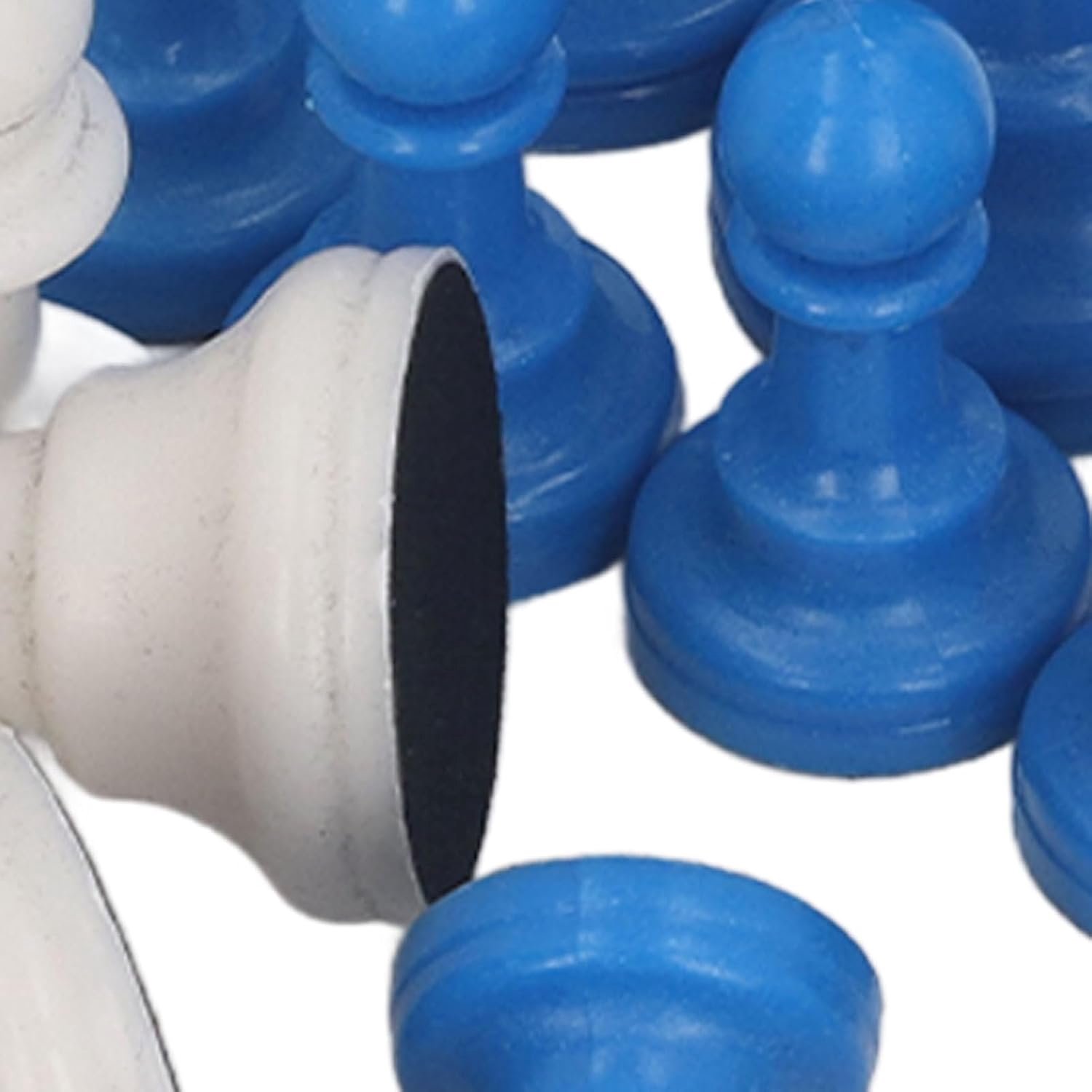 Chrees 32-delige Schaakstukkenset, Blauw Wit Grote Bodem Verzwaarde Plastic Internationale Schaakstukken met Levendig Kleurenschema, voor Spelers van Alle Leeftijden