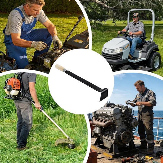 Grasmaaierreiniger, sterke en efficiënte schraper met lange handgreep, accessoires voor grasmaaiers, voor tuin, binnenplaats, , achtertuin, landschapsarchitectuur, park, boerderij — afbeelding 2