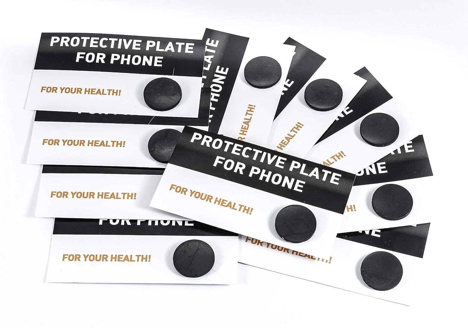 SN NATURSTEIN UG - Shungite Plate voor mobiele telefoons, rond en gepolijst | Edelsteen uit Karelië - 10 eenheden