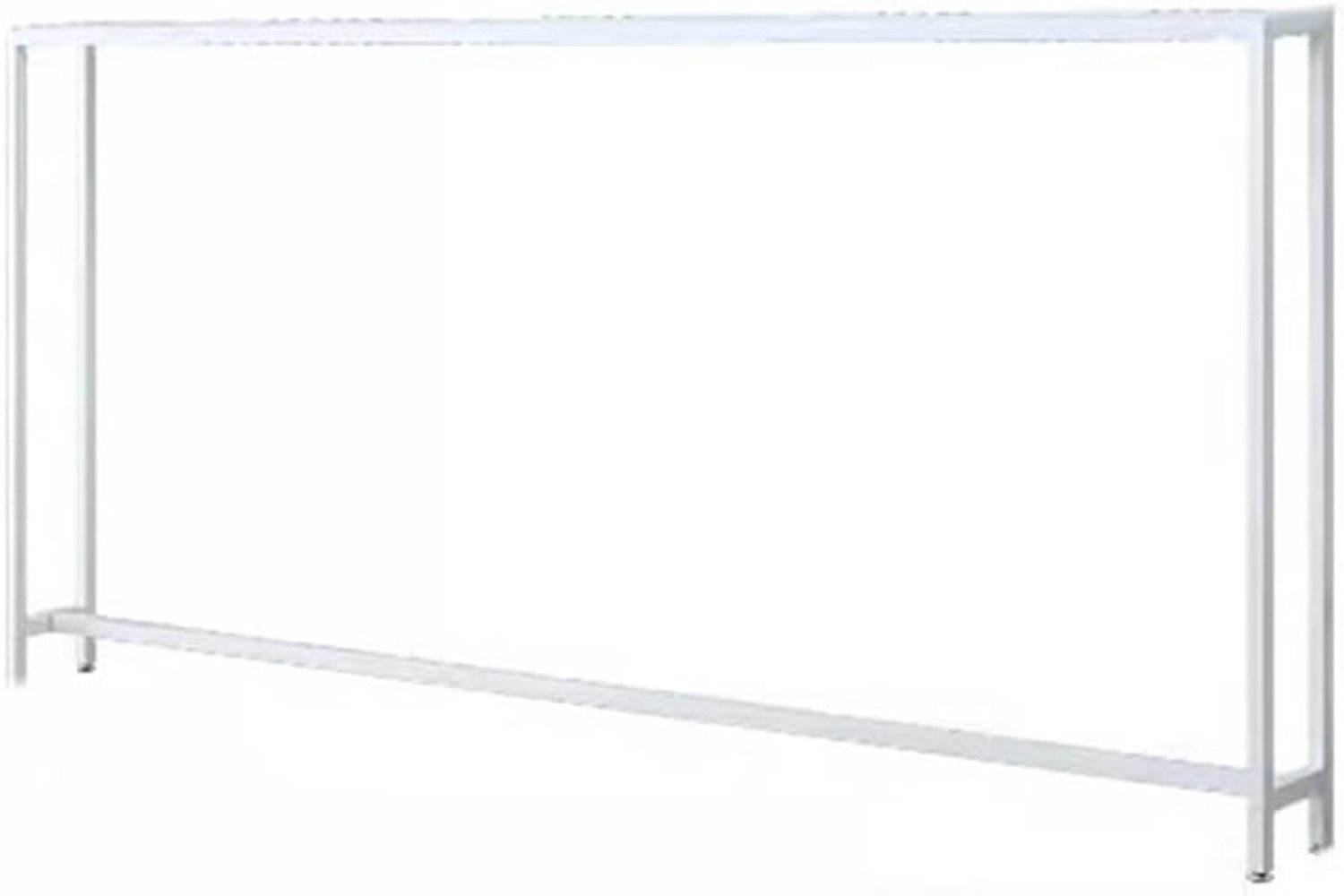Witte dubbellaagse consoletafel - stijlvolle haltafel en bijzettafel voor woonkamer bank of slaapkamer - ontwerp met dubbele plank (afmetingen: 150 x 15 x 75 cm)