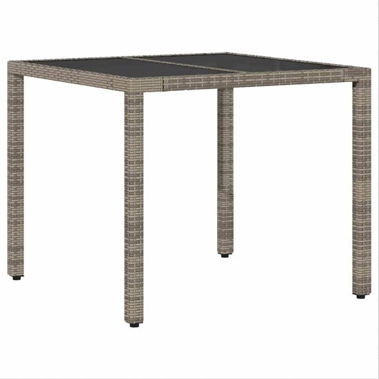 Poly rattan moderne tuinset 90 x 90 x 75 cm grijs — afbeelding 3