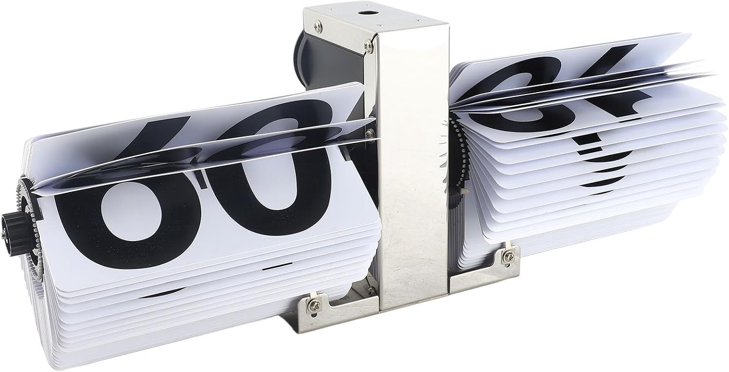 Annadue Retro Roestvrijstalen PVC Flip Bureauklok voor Thuis Kantoor