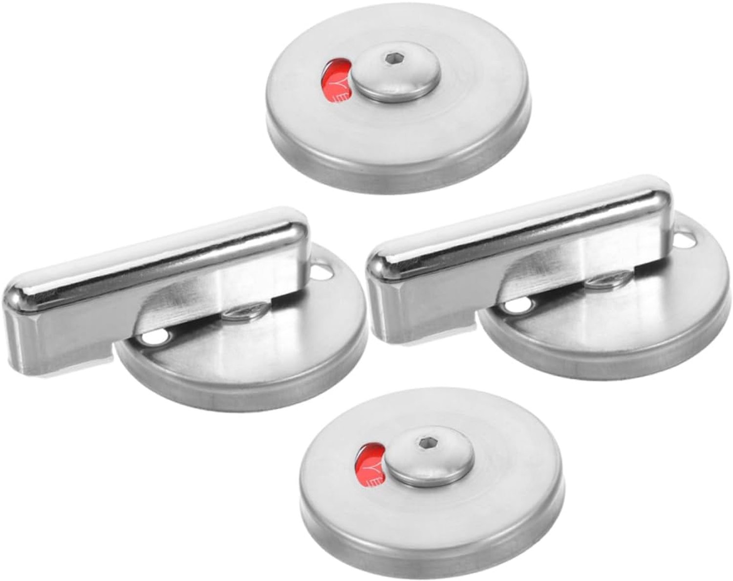 2 Set Commercial Toilet Door Handles With Lock Privacy Indicator Lock For Bathroom Doors Stainless Steel Restroom Partition Latch With Vacant Occupied Display For Public Spaces