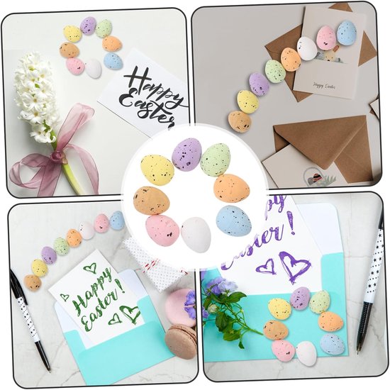 100 stuks Kleurrijke Schuim Paaseieren DIY Decoratie Materialen voor Feestjes voor Lichtgewicht Compact Geschikt voor Mandjes — afbeelding 4