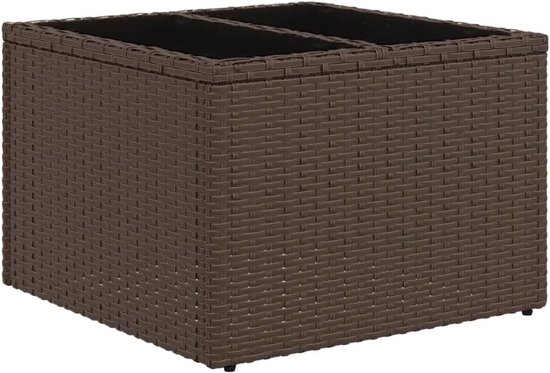 Poly rattan weerbestendig loungeset bruin crème 5 delig — afbeelding 5