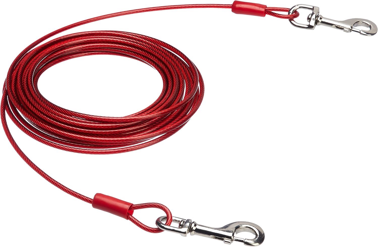 Eenvoudige aanlijnriem voor honden tot 56 kg, 9 m, rood