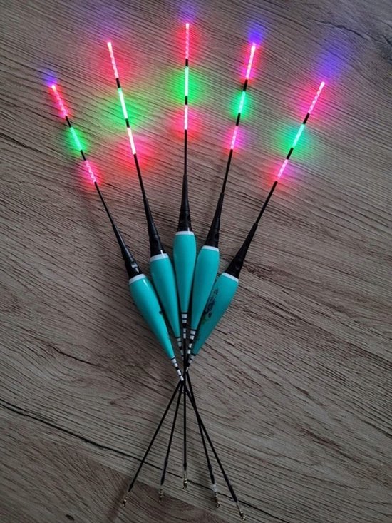 100x Set LED Visloodjes met Batterijen en Tubs - Merkloos — afbeelding 3