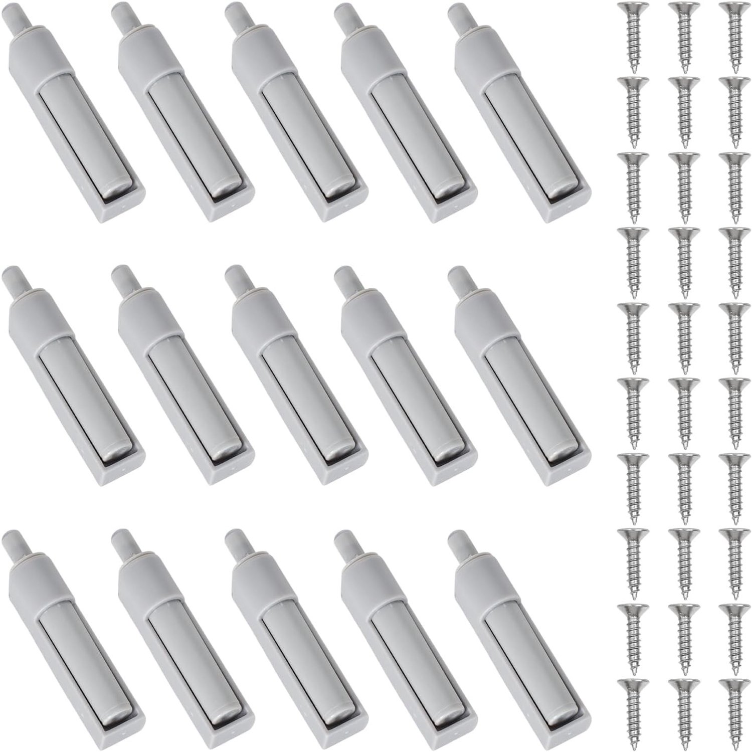 Set van 15 Deurschokdempers met 30 Schroeven, Multifunctionele Anticollisie Dempers voor Deuren en Meubels, Grijs