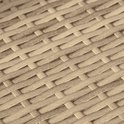Gros plan sur le motif tressé en rotin synthétique beige.