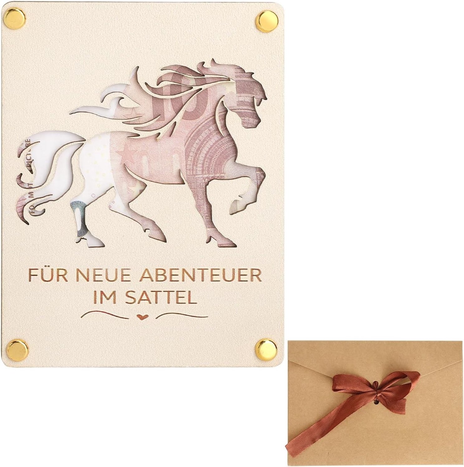 Creatieve cadeaubox voor geld en waardebonnen, 13 x 10 cm, gepersonaliseerd verjaardagscadeau, origineel idee voor ruiters en paardenliefhebbers, uniek geschenk voor elke gelegenheid