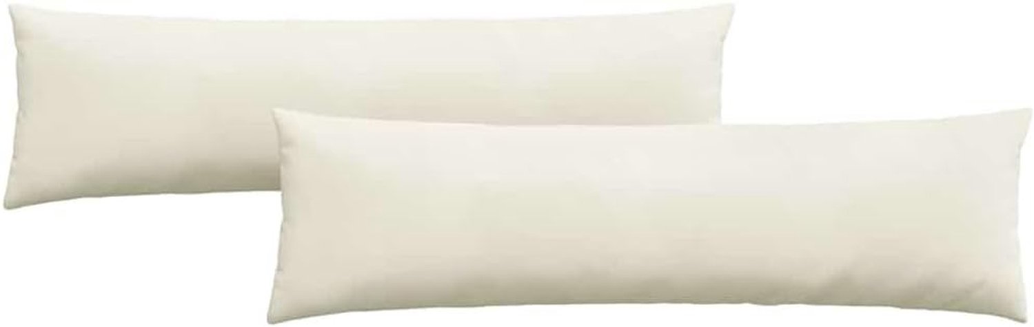 Bankkussen, 2 stuks, crème, 145 x 40 cm, corduroy met ritssluiting en polyestervulling, modern kussen voor woonkamer, slaapkamer of kantoor